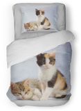 Eleganzzz Kinder Dekbedovertrek Purrfect Dreams - Kitten Dekbedovertrek - Multi - 140x200/220cm - Dekbedovertrek Kinderen - Micropercal - Eenpersoons