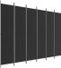 vidaXL Kamerscherm met 6 panelen 300x220 cm stof zwart