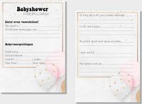 Merkloos 2x20 leuke Babyshowerkaarten | Babyshower | spelletje invulkaarten (A5 formaat)