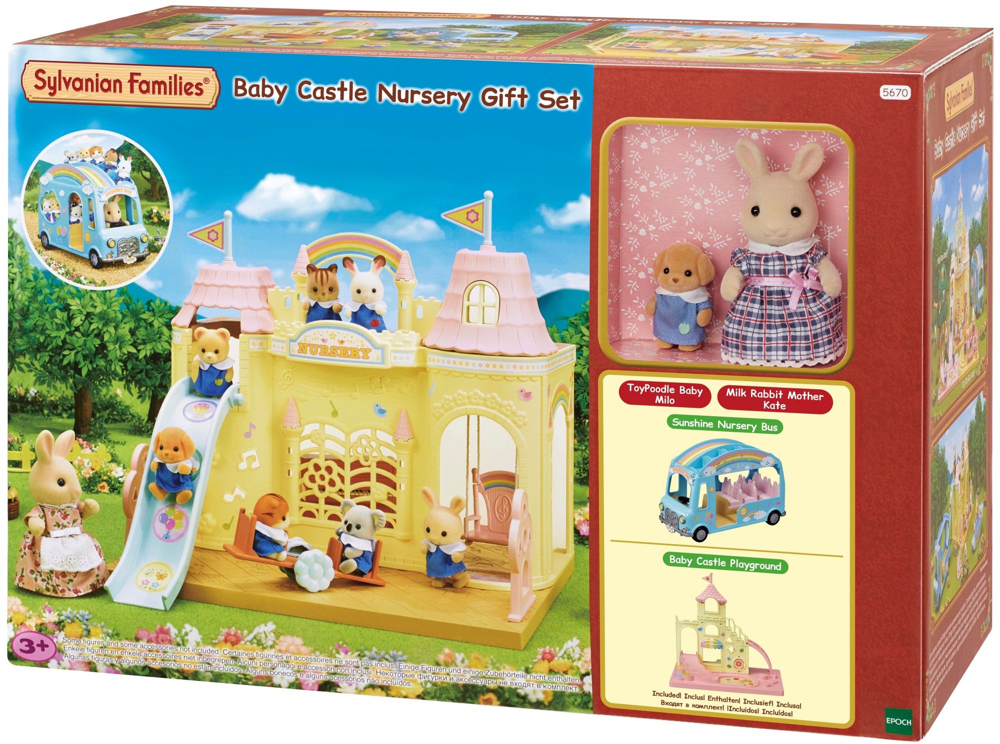 Sylvanian Families Baby Castle Nursery Gift Set - Dog & Rabbit Figures Included