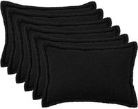 vidaXL - Kussensloop - 6 stuks - HOUTEN - Zwart - 50 x 70 cm - Bouclé