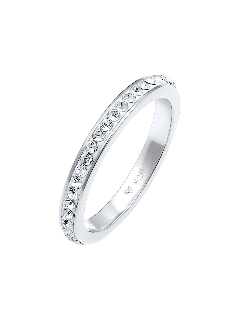 Elli Elli Elli Ring Dames Bandring Sprankelend Elegant met kristallen in verguld 925 Sterling Zilver Ringen