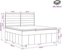 vidaXL Boxspringbed met matras, donkergrijs, 140 x 190 cm, stof