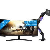 Samsung Odyssey G5 LC34G55TWWPXEN Curved + Vortech Monitorarm met Gasveer