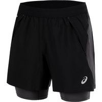 ASICS Road 2in1 5in Hardloopshorts Heren-zwart, donkergrijs, Maat XXL