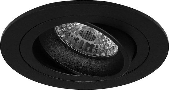 RTM Lighting Eldor LED Inbouwspot - Rond Zwart - Extra Warm Wit - Dimbaar - 5W - Philips LED - 9.2cm
