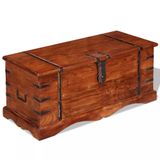 vidaXL Opbergkist massief hout - bruin