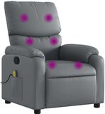 vidaXL Fauteuil de massage gris similicuir
