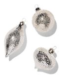 HEMA Boules de Noël en verre argentées - 3 pièces