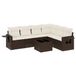 vidaXL Loungeset met kussens, polyrotan, bruin