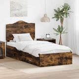 vidaXL Bedframe met lade Rook Eiken 100 x 200 cm Bewerkt hout