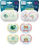 Philips Avent Ultra Air Day & Night – Fopspeenset met dag- en nachtversie – 4 stuks – 0-6 mnd - SCF087/22