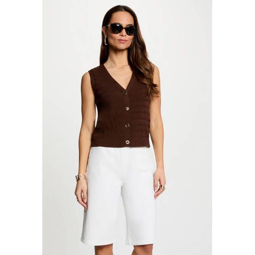 Morgan gilet - donkerbruin