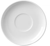 HENDI Assiette pour café et cappuccino – bords renforcés – porcelaine résistante à l'usure – ⌀145 mm – blanc