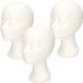 Merkloos Faram Party Paspop display etalage hoofd/mannequin - 5x - 30 cm - piepschuim - wit