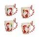 Merry Christmas bekers set van 4 260 ml wit/rood