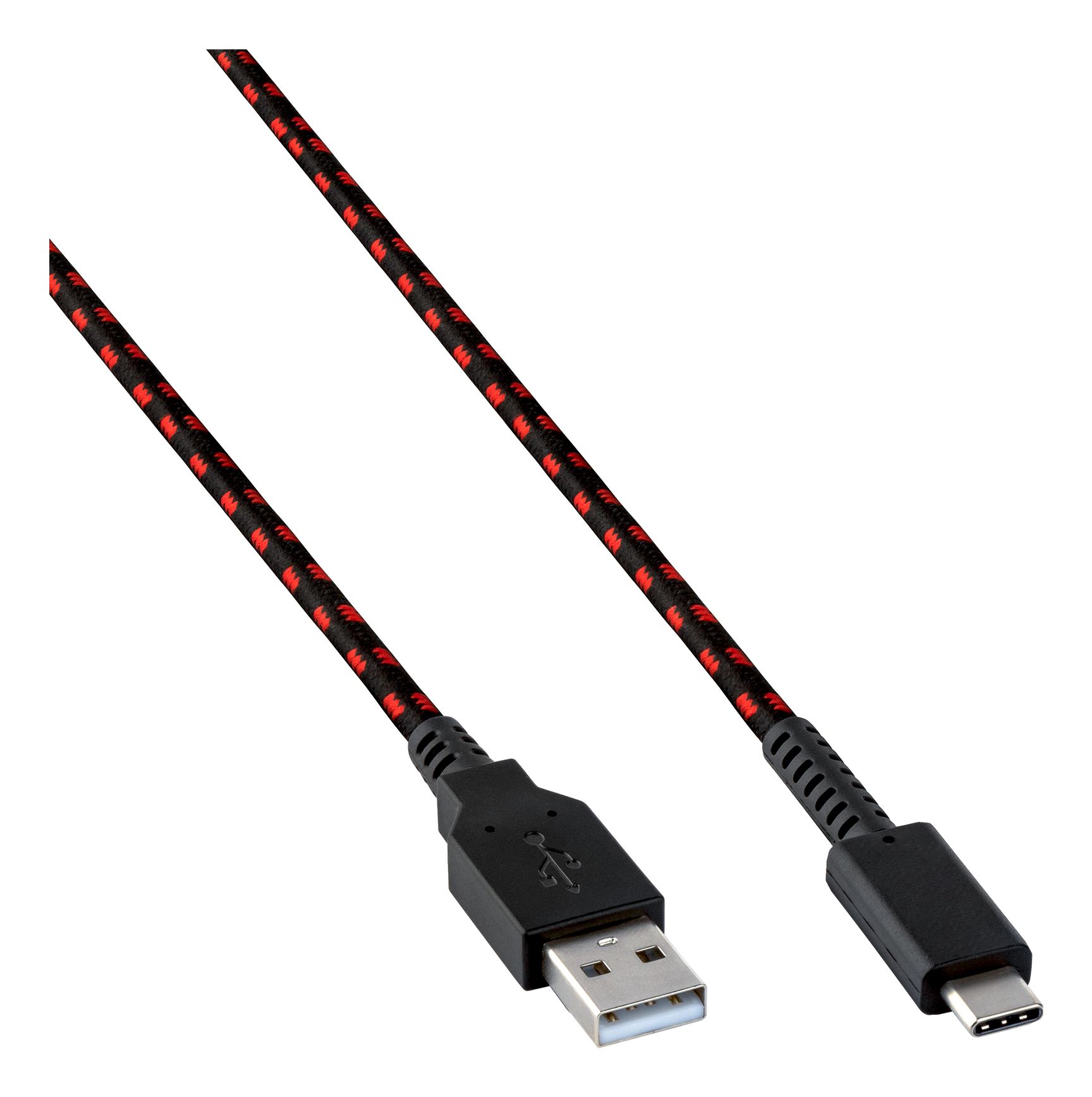 PDP USB-A naar USB-C Kabel - 2.4m - Zwart/Rood
