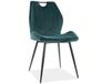 Chaise design acier noir et velours de polyester vert