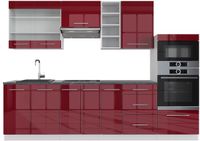 Vicco Fame-Line Complete keukeneenheid – 280 cm, WB Antraciet Bordeaux hoogglans/wit