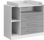 Vicco Commode Olina, Blanc/Gris, 110 x 93 cm