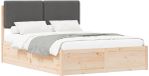 vidaXL Bedframe with Padded Headboard Dark Grey 140 x 200 cm