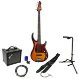 Peavey Milestone Vintage Burst guitare basse électrique set de démarrage