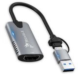 REAGLE carte d'acquisition vidéo HDMI vers USB-A/C 3.2, grabber 4K, streaming audio et vidéo, carte de capture, enregistreur pour enregistrements de jeux, TV, PS5, XBOX X S