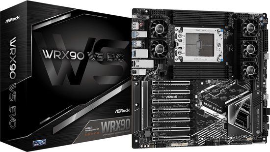 ASRock WRX90 WS EVO Moederbord - Zaandstorm met RGB - PCIe Gen5 x16 - ECC