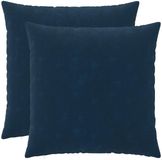 vidaXL Kussensloop - 2 stuks - HEERLEN - Blauw - 80 x 80 cm - Microfiber Fleece