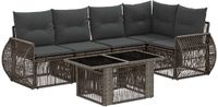 vidaXL Tuinbank Set 6-delig Grijs en Donkergrijs Polyrattan