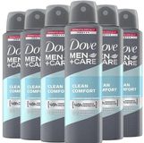 Dove Men & Care Clean Comfort Antitranspirant Deodorant Spray 6 x 150 ml