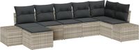 vidaXL Tuinbank Set Lichtgrijs Polyrattan