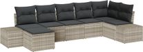 vidaXL Tuinbank Set Lichtgrijs Polyrattan