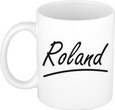 Bellatio Decorations Roland Naam koffiemok - wit - Keramiek - 300 ml