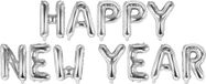 PartyDeco - Folie Ballonnen Happy New Year zilver