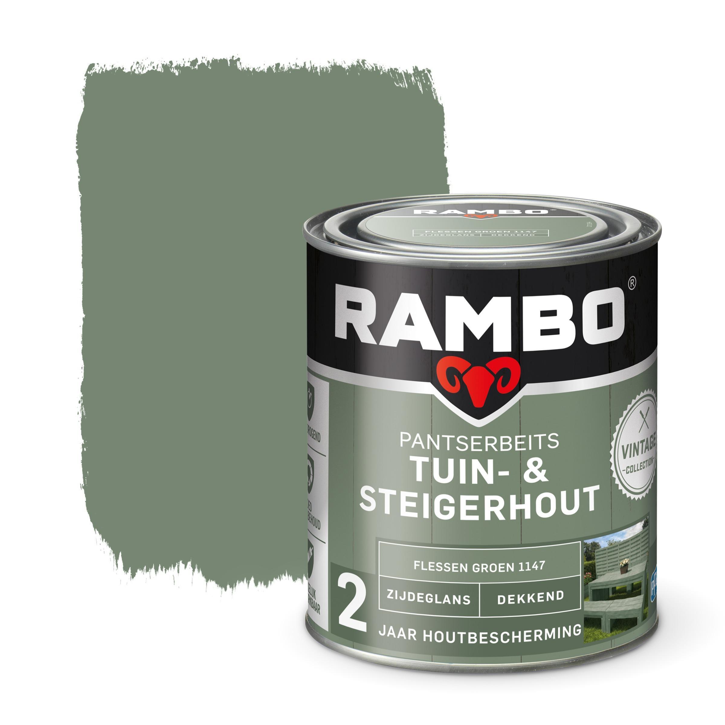 Rambo vintage pantserbeits tuin- en steigerhout dekkend flessen groen zijdeglans 750 ml