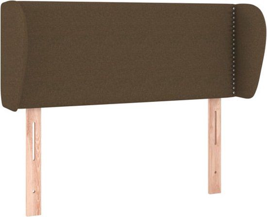 VidaXL Hoofdbord Donkerbruin Polyester/Hout 103x23x78/88 cm