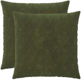 vidaXL - Kussensloop - 2 stuks - HEERLEN - Groen - 60 x 60 cm - Katoensatijn