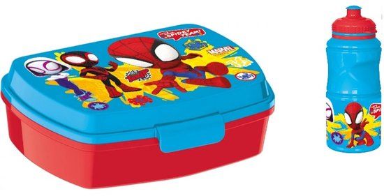 Spiderman Spidey team broodtrommel + plastic drinkfles 380ml