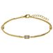 Lucardi - Dames Zilveren goldplated armband met hanger met zirkonia - Armband - 925 Zilver - Goudkleurig - 19 cm