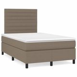 vidaXL Boxspringbed met matras en LED-verlichting, taupekleurig, 120x190 cm, gestoffeerd