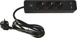 FX Tools Stekkerdoos 3-voudig en 2x USB - Zwart