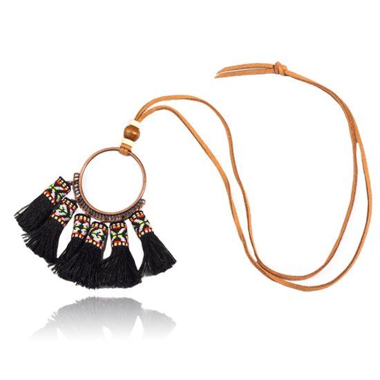 Deja Jewels Deja Boho Tassel Ketting - Zwart