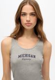 Superdry Athletic Essential hemdtopje met print - Dames - Katoen/Polyester - Grijs Marl - UK8-EU36