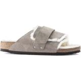 Birkenstock Claquettes cuir suédé/fourrure en peau de mouton enfant Kyoto