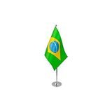 AZ FLAG Tafelvlag Brazilië 22x15 cm Braziliaans Satijn Metalen Voet