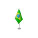AZ FLAG Tafelvlag Brazilië 22x15 cm Braziliaans Satijn Metalen Voet