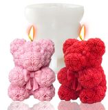 Ibenzoa® Grote Siliconen Beer Kaarsvormen – 3D Teddybeer Vormen voor Kaarsen Maken