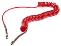 Spiraalslang, met 1/4 inch mannelijke BSPT-aansluiting, Rood, Diam.ext 8 mm, Lang. 4m