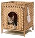Merkloos Kattenbakkast Kattenhuis Verborgen kattenbak - Rotan - 47 x 52 x 48,5 cm - Natuur - Voor binnen